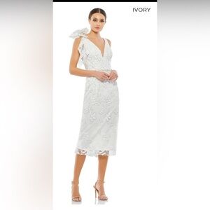 Graceful Mesh Overlay Party Dress by Mac Duggal NWT Style 79337